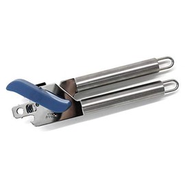 Fackelmann 670530 Can Opener Stainless Steel and PP with Pipe Handle 20 cm 1 Piece AC Window Opener INOX Elemental 18/8 Silver/Blue