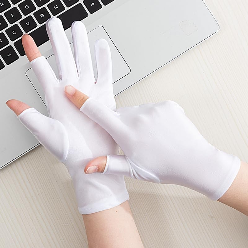SIQITECH Half Finger Gloves, UV Protection, Women's, Summer, Sunscreen, Driving