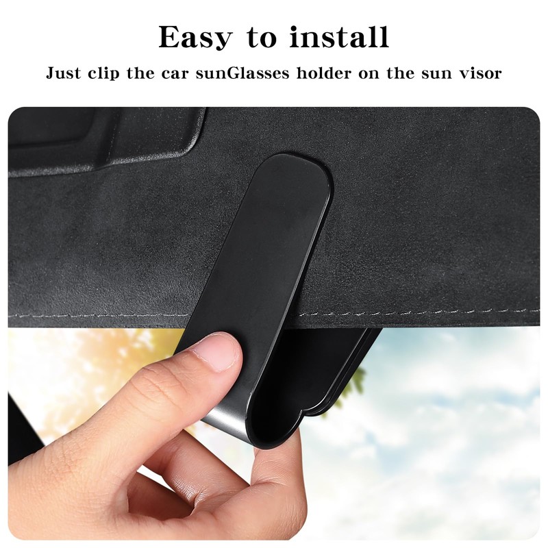 KAFANLIN 2 Pack Sunglass Holder for Car Visor Clip Eyeglass