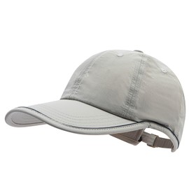 Croogo Running Cap, Men's, Mesh Cap, Unisex, Ultra Lightweight, Breathable, Quick Drying, Jogging, Walking, Thin, UV Protection, G-DCP2404-Light Grey