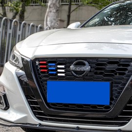 ZiWen New Sport Style Colorful Front Grilles Grill Insert Trim For Nissan Altima 2019 2020 2021 (Red-Blue-White)