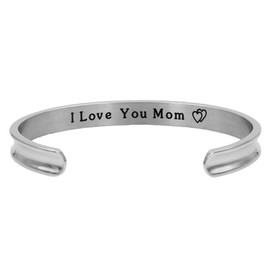 Mom Gifts from Daughter Cuff Bangle Bracelets for Women I Love You Mom Cuff Bracelets Mom Birthday Gifts