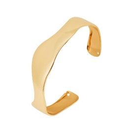LOCCY Gold Cuff Bracelet for Women, Gold Bangles Bracelet Chunky Bracelets Golden Open Cuff Bangles Bracelets for Women Ladies Girls (Golden 7)