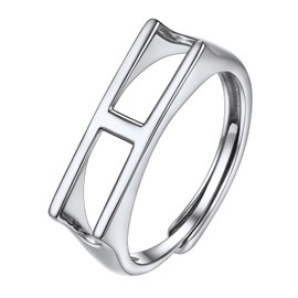 Dainty Sterling Silver H Letter Initial Ring Stackable Knuckle Rings for Women Trendy