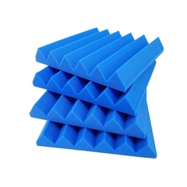 Bookishbunny 2 inch Acoustic Foam Panels Wedges Studio Sound Proofing Recording Studio 12" x 12" x 2" (24 Packs, Blue)