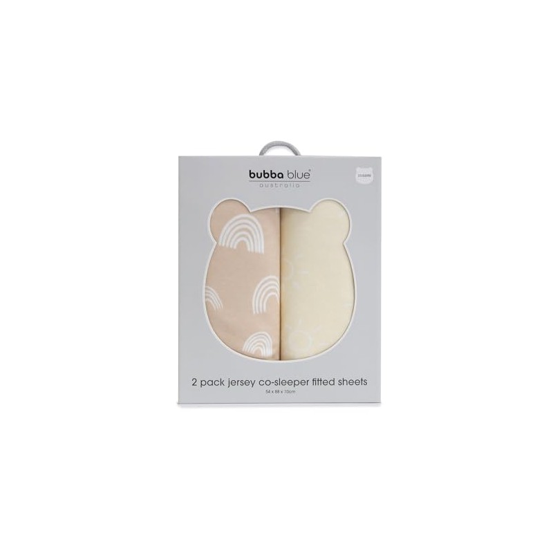 Bubba Blue Nordic Jersey Co-Sleeper Fitted Sheet, Vanilla/Latte (Pack of