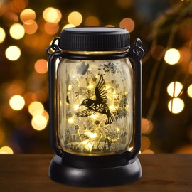 Hummingbird Lantern Gift Christmas Party Lantern Lights Hummingbird Gifts Hummingbird Themed Gifts Garden Patio Gifts for Women Christmas Gift Hummingbird Solar Lantern Hummingbird Decor