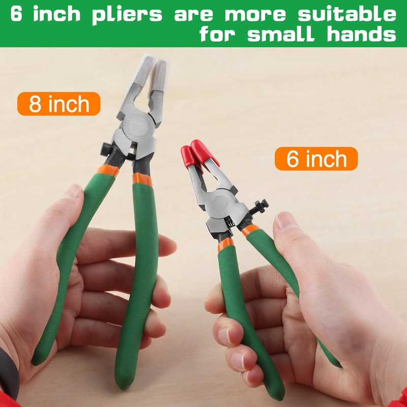 LEONTOOL 6-Inch Glass Running Pliers with Rubber Tips for Key