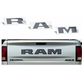 Reflective Concepts - RAM Tailgate Emblem Overlay Decal -Fits: 2015-2018 Ram Rebel (Reflective Black)