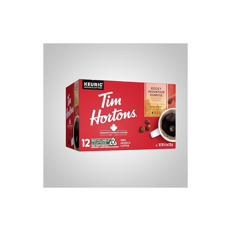 Tim Hortons 12ct KCUPs, Light Roast Rocky Mountain Sunrise 100%