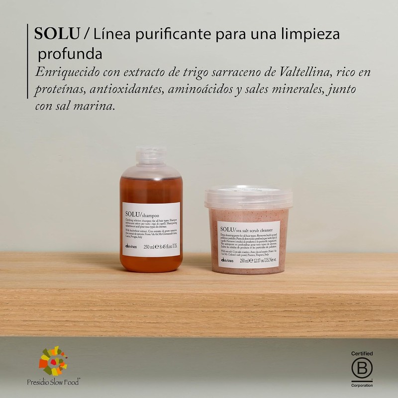 Davines SOLU Sea Salt Scrub Cleanser Exfoliante de sal marina