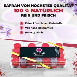 Selected Ground Saffron - Natural Spice for Paellas - Spanish Saffron without Artificial Colours - Pure Saffron in Capsules - Saffron Powder Box with 28 Individual Doses of 0.250 g