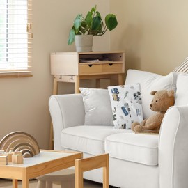 Sweet Jojo Designs Construction Truck Boy Mini Pillow with Pillowcase Toddler Neck Airplane Travel Essentials Small 12 x 8 in. Must Haves for Tiny Sleeping Pets Kids Bed Transportation Zone Vehicles