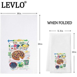 LEVLO Blueberry Pie Rezept Küchentuch Blueberry Pie Küche Geschenk Gebäck Rezept Geschirrtücher Backen Einweihungsgeschenk (BlueberryPie KT)