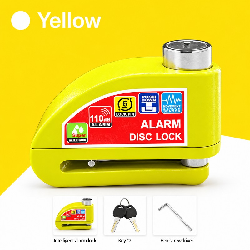 Motorcycle Disc Brake Alarm Lock for Theft Deterrence – 110dB
