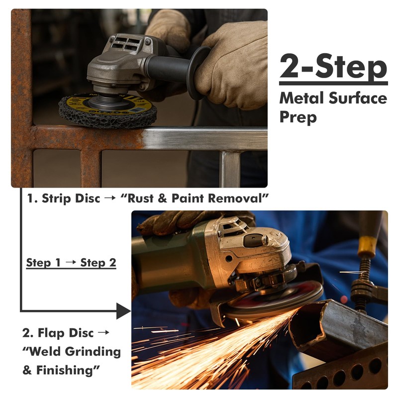 25 Pack Strip & Flap Disc Combo Set for Angle