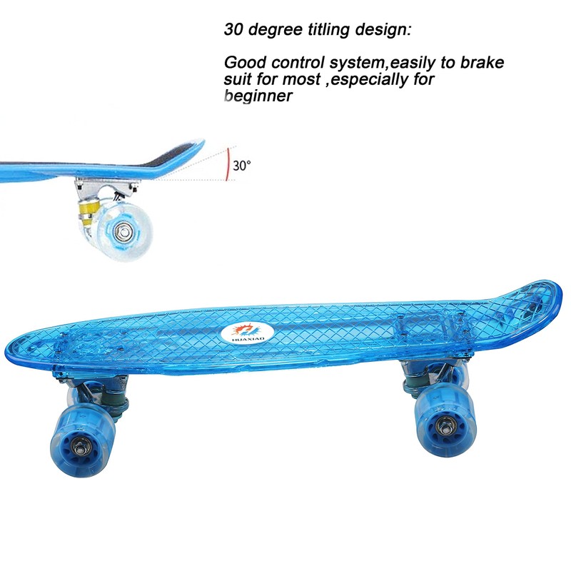 22 Inch Skateboard- with Led Light Up Wheels for Beginners,Complete