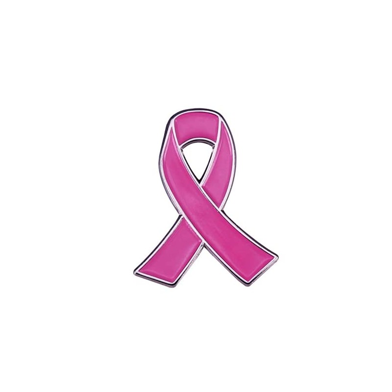 AOTEMAN Pink Ribbon Global Breast Campaign Logo Brooch