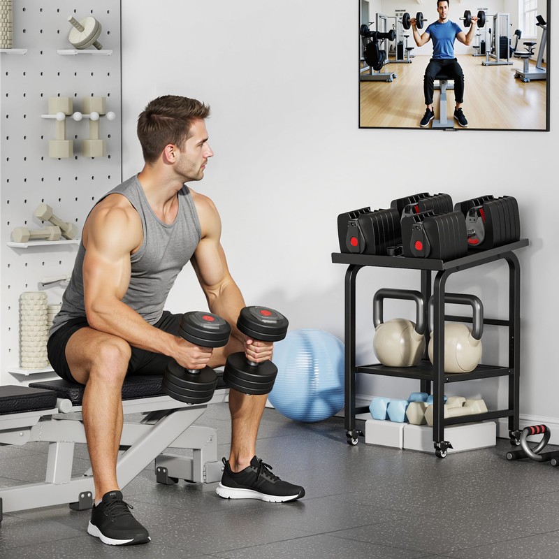 Dumbbell Stand Fits For Adjustable Weights Dumbbell Rack With Wheels