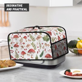 CREAMIC Mushroom Crock Pots Cover Resistant Oval Slow Cooker Cover with Top Handle Kitchen Appliance Cover Slow Cooker Protection Case Slow Cooker Cover for Home Kitchen