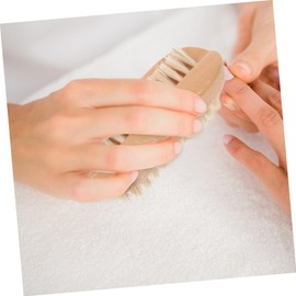 Gatuida 1Pc Durable Fingernail Brush for Nail Art Cleaning Flexible Bristles for Easy Use Wood Color Manicure Brush for Dust Removal and Grooming Compact and Portable