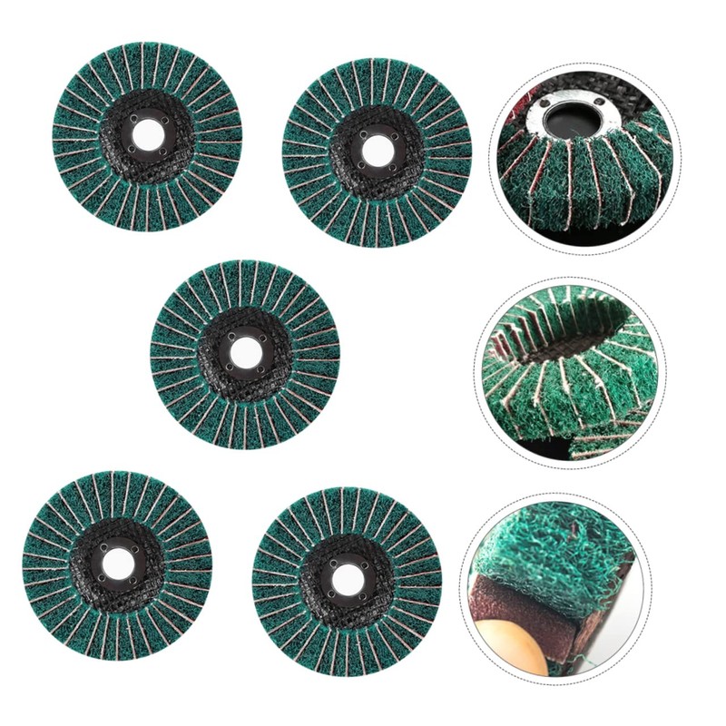 VILLFUL 5pcs Green Polishing Grinding Wheel for Quick Cleaning and