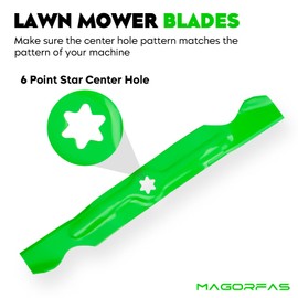Magorfas Lawn Mower Blades High-Lift Fits for 942-04053C 742-04053 942-04056 for Cub Cadet LGT-1050 LTX-1050KW RZT-50 ZTT50 i1050 Troy-Bilt Big Red Horse Mustang 50 XP, 3 PCS