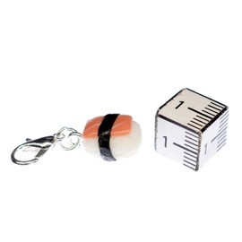 Miniblings Sushi Charm Nigiri Fish Food Japan Japanese Light Brown – Handmade Fashion Jewellery I Silver-Plated Pendant Charm Bracelet – Pendant for Bracelet, Polymer clay, silver-plated metal