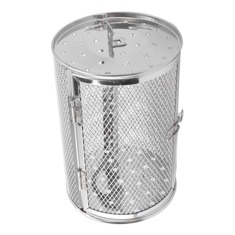 Rolling Grilling Basket Stainless Steel Grill Cage Round Stainless Steel
