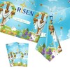 COSORO 2pcs 137 * 274cm Plastic Easter Tablecloth Waterproof,Easter Decorations
