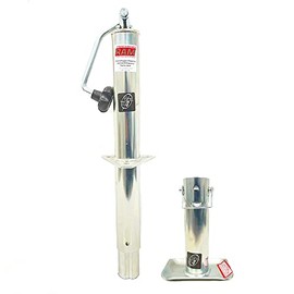 SOUTHWEST WHEEL 5,000 lbs top Wind RAM Zinc A-Frame Trailer Jack w/Zinc Round Tube Foot