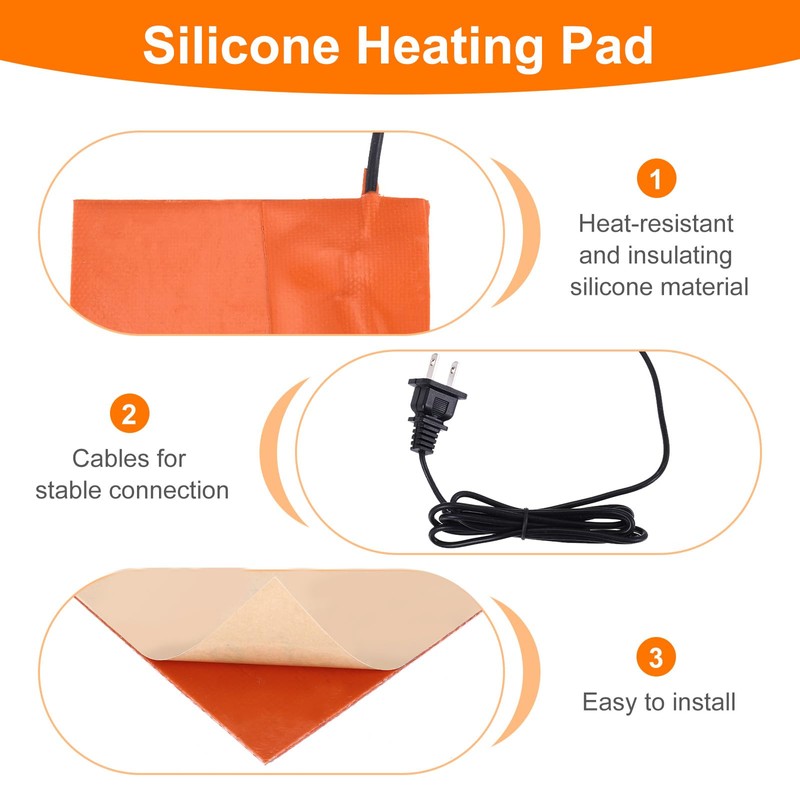 MECCANIXITY Silicone Heating Pad, 220V 150W Car Engine Block Oil
