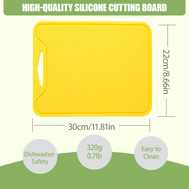 Jerliflyer Silicone Cutting Board,8.6 * 11.8in BPA Free Flexible Kitchen