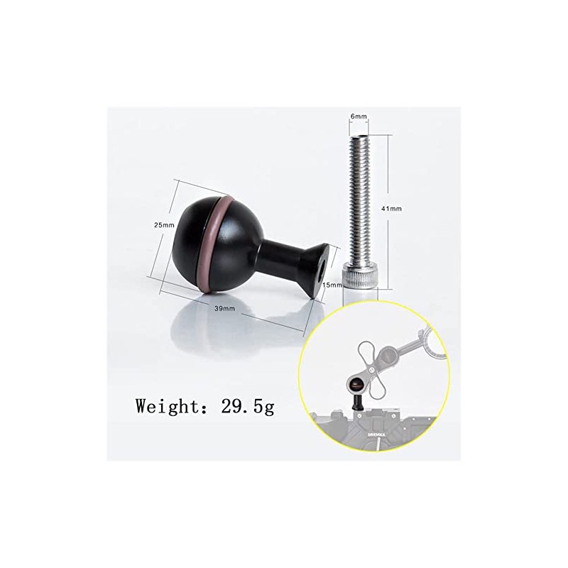 NPS1/4 Tread Ball Head for DIVEVOLK Underwater housing