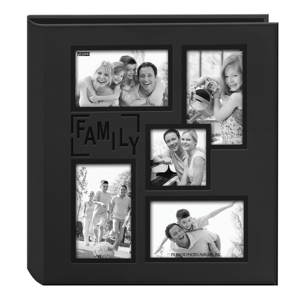 Pioneer Sewn Embossed Collage Frame 5-Up Photo Album 12"X12" -Family