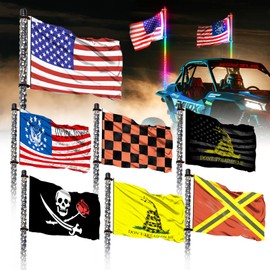 TKBEAM 7 PCS 12x18 Inches Offroad Flags,Whip Flags for UTV, Attach to Whip Lights or Flag Poles, Double Sided,Dune Flag,suitable for for UTV ATV Jeep Off-Road RZR Polaris Truck Boat and 4X4 Sand Buggy