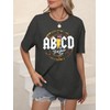 KIDDAD Teacher Shirts ABCD The Teacher Tour Tshirt Oversized Funny