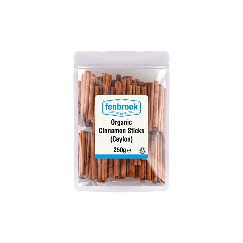 Organic Cinnamon Sticks - Quils (Ceylon) 250g by Fenbrook Organic