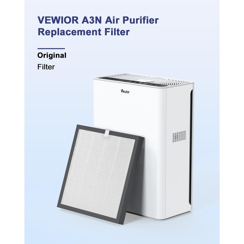 VEWIOR True HEPA Replacement Filter, Compatible A3 Air Purifier, H13