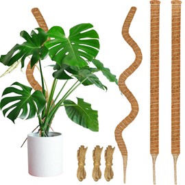 Dimpoo 3 Pack Moss Pole, 63-Inch Moss Poles for Plants Monstera,Bendable Plant Support Stakes for Climbing Plants Indoor, Garden Trellis Plant Stick for Potted Plants, Pothos Philodendron