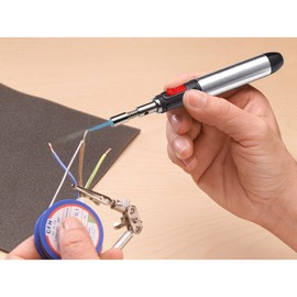 CFH Diamant M 28 Vielzweck Lötbrenner, 10-tlg. Lötkolben Set, Gas Lötgerät für Feinlötarbeiten, Ideal zum Löten von Glas, Kunststoff, Metallen und Edelmetallen