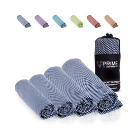Prime Art Wood Bamboo Travel Towel, Test Winner: Very Good, Ultra Lightweight, Quick Dry, Absorbent and Antibacterial, Bamboo Hand Towels in All Sizes and 5 Colours, dark blue
