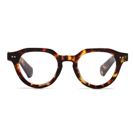 Long Keeper Runde Blaulichtfilter Brille Damen Herren Computer Gaming Brillen Klare Brillen Anti Blendung Anti Augenstamm (Leopard)