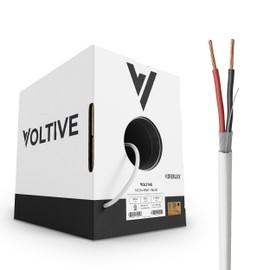 Voltive 14/2 Speaker Wire - 14 AWG/Gauge 2 Conductor - UL Listed in Wall (CL2/CL3) and Outdoor/In Ground (Direct Burial) Rated - Oxygen-Free Copper (OFC) - 250 Foot Bulk Cable Pull Box - White