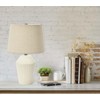 Creative Co-Op 13" Round Stoneware Desk Lamp, White