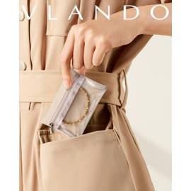 Vlando 33 Pcs Travel Jewelry Case Velvet Jewelry Pouch with Zipper Clear Travel Jewelry Bag Jewelry Travel Organizer for Travel Business Trip Mother's Day Gifts for Mom Wife Women