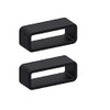 2X Size 18mm Black Rubber Silicone Leather Rubber Replacement Watch