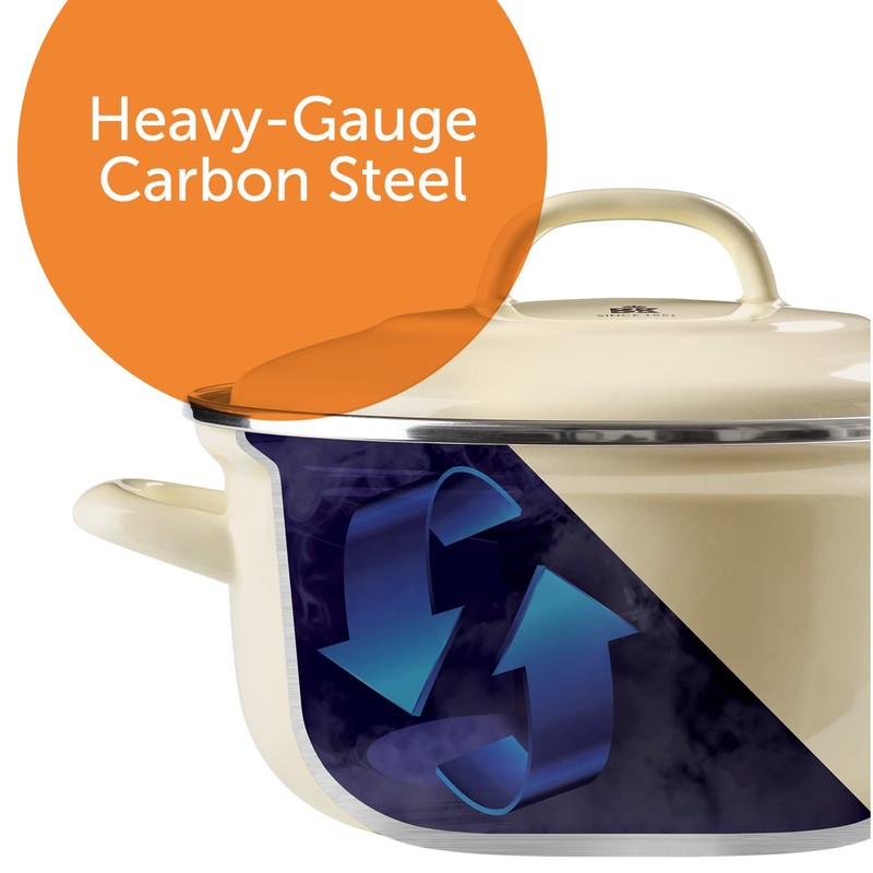 BK Indigo Aluminum Heavy-Gauge Carbon Steel, Induction, 3.5QT Nonstick Glaze