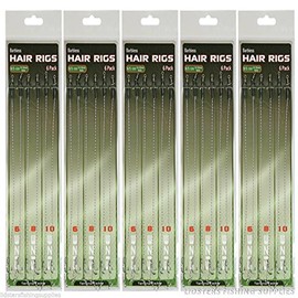 30 X Hair Rigs Barbless Size 6 8 10 Carp fishing Rigs Tackle 12lb Braid