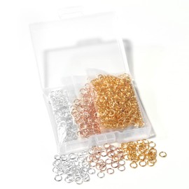 1000 anillos abiertos de 4 mm chapados en oro plateado y oro rosa para hacer joyas, anillos de salto hechos con hierro, a granel para manualidades, aretes, collares, pulseras, colgantes, gargantillas, accesorios para hacer joyas